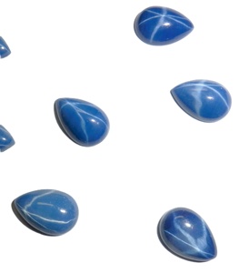 Zafiro Azul Estrella Pera 9x13 mm 6 Quilates Cabujón Pulido Creado en Laboratorio Efecto Estrella de 6 Rayos 4.5 mm de Altura para Fabricación de Joyas - Product Image 2