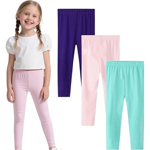 Leggings Deportivos Ajustados de Color Rosa, Tejido de Punto con Spandex, para Yoga, Gimnasio, Ejercicio, Niñas, Niños, Casual, Aire Libre, Verano - Product Image 1