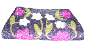 Bolso de Mano de Satén con Cuentas Florales y Correa para el Hombro, Accesorio Elegante Hecho a Mano para Fiestas por Lowellcraft.com - Product Image 5