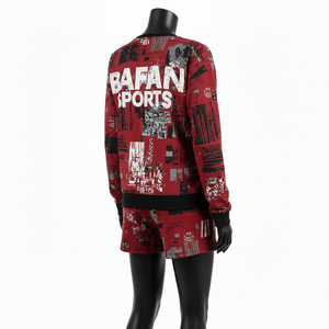 Conjunto de Camiseta y Pantalones Cortos de Felpa Francesa de Algodón y Poliéster para Mujer, con Logotipo Personalizado Serigrafiado, 100% Algodón - Product Image 5