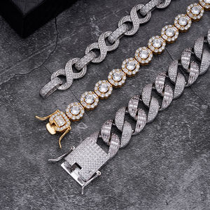 Iced Out Flower Tennis Chain <b>Necklace</b> Diamond Hip Hop Chain Luxury Rapper Jewelry <b>Statement</b> <b>Necklace</b> for Men and Women - Product Image 4