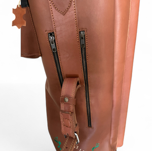 กระเป๋ากอล์ฟขายส่งสำหรับทุกเพศ พร้อมบริการออกแบบโลโก้ตามสั่ง สำหรับกระเป๋ากอล์ฟหนังสีน้ำตาลแบบมืออาชีพ พร้อมงานปัก - Product Image 4