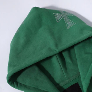 เสื้อฮู้ดผู้ชายประดับเพชรเทียม คุณภาพสูง กันยับ ผ้าฝ้ายฟลีซ 100% น้ำหนักเบา ทันสมัย ราคาถูก - Product Image 4