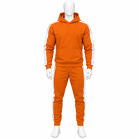 Ensemble de survêtement sportif pour homme, personnalisable, avec sweat à capuche zippé et pantalon de survêtement oversize à coupe carrée, brodé, fabriqué pour la vente