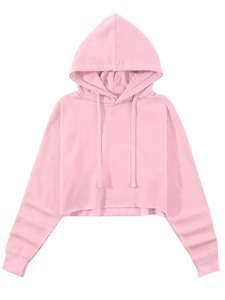 Sudadera Corta con Capucha para Mujer, Personalizada, de Invierno, Manga Larga, Cuello Alto, Logotipo Frontal, Talla Grande, Duradera, Sostenible, de Dos Tonos - Product Image 4