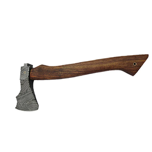 Hache professionnelle en acier Damas fabriquée à la main, manche ergonomique en bois, outil utilitaire de camping, fabricant OEM ODM - Product Image 4