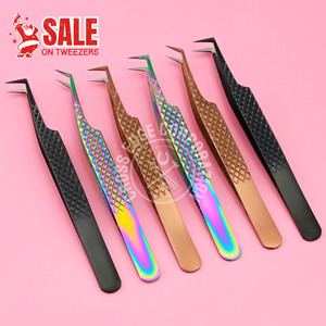 Volume Lash Extensions Tweezers Russian Private Label Volume Fan Eyelash Extension Tweezers for Applying False Eyelashes - Product Image 1