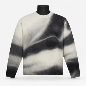 Pull en maille oversize dégradé pour homme, col rond, style streetwear, vente en gros - Product Image 1