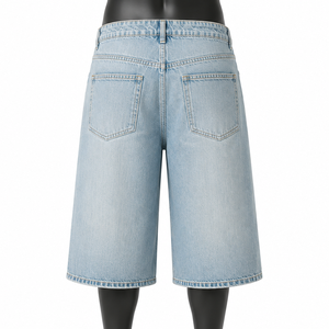 Shorts en jean écologiques pour hommes, style baggy, mode estivale, 100% coton biologique, style urbain, fournisseur OEM ODM - Product Image 2