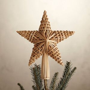Classic Table Star <b>Topper</b> Pendant Rattan Decorate <b>Christmas</b> <b>Tree</b> Table Star Pendant Handmade Wicker Display Supply Arts - Product Image 2