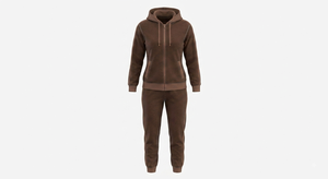 Regular Fit Woman Hoodie and Sweat <b>Pant</b> Jogger Set Solid Color Full Zipper Side Pockets Winter Wear Pullover Tracksuit Set - Product Image 2