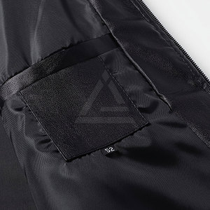 Genuine <b>Leather</b> <b>Bomber</b> Jacket For <b>Men</b> Classic Zip Front Casual <b>Leather</b> Jacket With Rib Knit Collar And Side Pockets - Product Image 5
