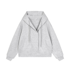 Sweat-shirt en molleton de coton 300g pour homme, haut de gamme, à capuche, style décontracté, avec fermeture éclair, motif cœur, coupe ample, impression de logo personnalisée - Product Image 1