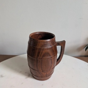 Taza de Té de Madera Hecha a Mano, Taza de Café Ecológica con Asa Redonda para el Hogar, Fiestas y Campamentos - Product Image 2
