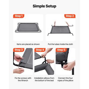 Cama elevada para perros XL gris Cuna elevada portátil con almohada para perros grandes - Product Image 5