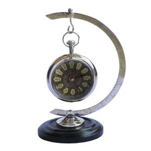 Modern Tabletop <b>Clock</b> Green Marble Face Gold Markers Black Metal Stand Elegant Minimalist Handcrafted Timepiece for Home Office - Product Image 5