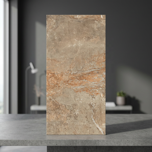Carreaux de sol et mur en porcelaine brillante effet pierre dorée rouille 600x1200mm – Collection Urban Concrete pour intérieur moderne - Product Image 2