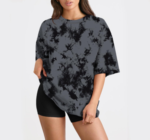 Vente en gros d'usine, t-shirts pour femmes de haute qualité, impression personnalisée, couleur unie, sexy, coupe ajustée, manches courtes, t-shirt féminin - Product Image 1