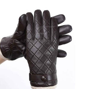 Gants en cuir premium pour hommes - Gants d'hiver doux et chauds compatibles avec les écrans tactiles, design écologique longueur poignet, style décontracté, doublure en polyester - Product Image 2