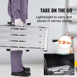 Sgabello-Scala in Alluminio per Cartongesso, Capacità di Carico 330 Libbre, Piattaforma di Lavoro Pieghevole Resistente con Piedi Antiscivolo, Banco da Lavoro - Product Image 4
