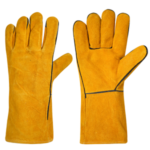 Gants de soudure en cuir de vachette résistant à la chaleur avec protection de la paume, doublure isolante, imperméables et résistants aux coupures. - Product Image 1