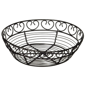 Top Quality Black Round Metal Wire Fruit <b>Basket</b> & <b>Bread</b> Holder for Kitchen Iron Decorative Serving Bowl for Restaurant & Hotel - Product Image 1