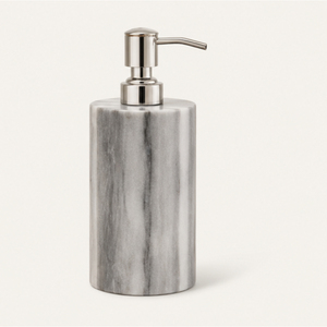 Luxury Natural Grey Marble <b>Soap</b> Dispenser with Ribbed Design Liquid Handwash Bottle with Stainless Steel Pump for Hotel & Home - Product Image 3