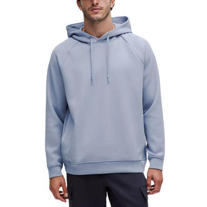 Wholesale High Quality OEM Custom Classic Fit Pullover Hoodie Blank Raglan Sleeves Heavyweight <b>Sweatshirt</b> Plain Hoodie For Men - Product Image 1