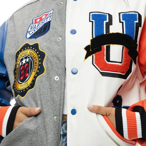 Custom Varsity <b>Jacket</b> with <b>Leather</b> Sleeves <b>Men's</b> Chenille Embroidered Letterman Streetwear Bomber in US Sizes Varsity <b>Jacket</b> - Product Image 6