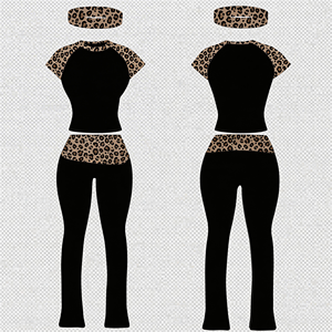 Conjuntos de Dos Piezas para Mujer con Diadema, Camiseta de Manga Corta de Algodón y Spandex, Pantalones Acampanados, Atuendo Casual de Verano, Venta al Por Mayor, Personalizable - Product Image 6