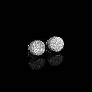 Boucles d'oreilles clous rondes en argent 925 et moissanite pour homme, style hip-hop pavé, bijoux de luxe, cadeau pour homme - Product Image 4
