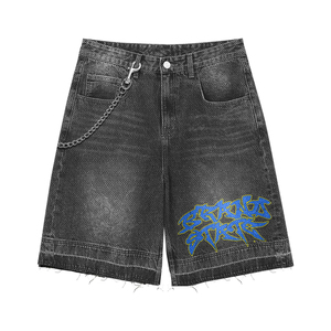 Nouvel ensemble streetwear homme 2026 : T-shirt et short surdimensionnés à imprimé graphique, tenue décontractée 2 pièces, short en jean, ensemble hip-hop d'été - Product Image 4