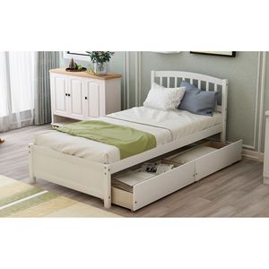 Letto matrimoniale bianco con piattaforma contenitore, testiera e due cassetti, struttura in legno (SKU precedente SF000062KAA) - Product Image 3