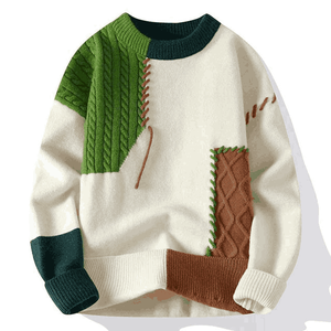 Nouveaux pulls pour hommes en tricot chaud d'hiver 2026, col roulé tendance, patchwork, streetwear, pull décontracté pour hommes - Product Image 6