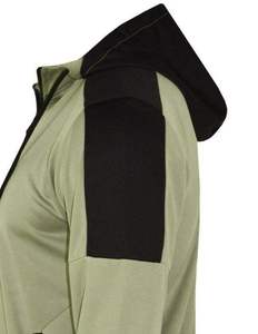 Chándal con Capucha para Hombre, Verde Sólido, Cierre Completo, Informal, Transpirable, 100% Algodón, Corte Regular, Ropa de Invierno, Cuello Alto, Cordón Ajustable - Product Image 4
