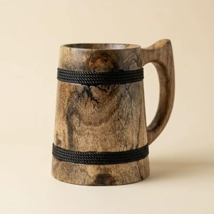 Mug à boire en corne de viking naturelle polie fait main, personnalisé, en bois de racine, écologique, sculpté à la main, rustique, sur mesure - Product Image 6