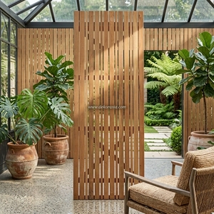 Clôture en bois Merbau. Écran vertical en bois, panneaux en bois pour intérieur et extérieur - Type C - Product Image 5