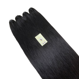 Venta al por mayor de extensiones de cabello liso extensiones de trama de cabello crudo sin procesar grado 12A cabello humano negro Vietnam - Product Image 1
