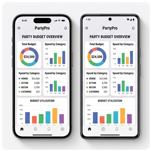 Aplicación RoyalCraft para Planificación de Fiestas – Organizador de Eventos, Lista de Invitados, Invitaciones, Presupuesto e Ideas para Fiestas ios/android - Product Image 1