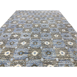 Alfombra de Lana Hecha a Mano con Nudos, de Pelo Corto, Tradicional y Ornamental, con Motivo Intrincado Multicolor - Product Image 2