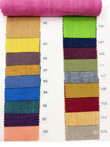 Tissu 100% Lin Slub Teint Uni Tissé Respirant Léger 57/58" Pour Vêtements et Textiles de Maison Articles en Stock - Product Image 2