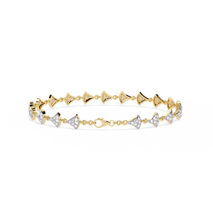 Pulsera de Oro Rosa Chapada en Oro con Diamantes, Corte Esmeralda, Engaste Pavé, Eslabones de Cadena, Unisex, Lujo, Uso Diario, Regalo - Product Image 2