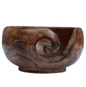 Cuenco de Almacenamiento de Hilo de Madera Hecho a Mano de Primera Calidad - Soporte Portátil Antideslizante para Hilo de Tejer con Guía de Espiral Suave, Suministros de Ganchillo - Product Image 1