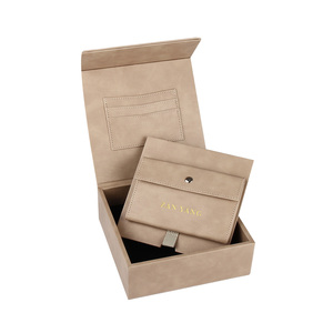 Ensemble cadeau en cuir Zan Yang, boîte rigide bleu Morandi avec fermeture magnétique, accessoires de mode haut de gamme - Product Image 5