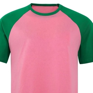 Camiseta Deportiva de Verano para Mujer, de Alta Calidad, Color Rosa y Verde, Manga Raglán, Cuello Redondo, Manga Corta, Transpirable, con Spandex - Product Image 2