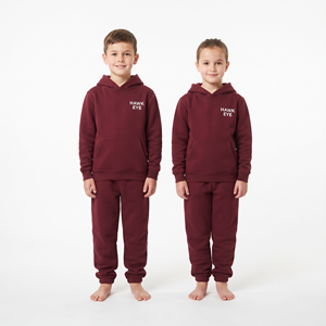Conjunto Deportivo con Capucha para Niños, Invierno, Algodón y Felpa, Color Vino, Ropa Casual Infantil, Colección de Ropa Personalizada - Product Image 5