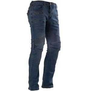 Jean en denim délavé et déchiré tendance pour homme – Nouvelle collection 2026 – Coupe droite décontractée avec rivets et broderies style motard – Qualité supérieure - Product Image 1