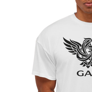 T-shirt Homme Vintage Personnalisé Col V Oversize Imprimé Dragon Épaules Tombantes Décontracté Streetwear Hip 100% Coton - Product Image 4