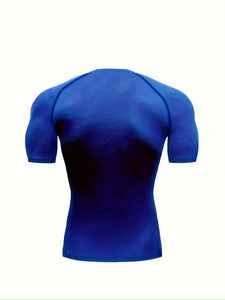 Camiseta de Compresión Ajustada para Hombre, Manga Corta, Diseño Sólido, Transpirable, de Secado Rápido, para Correr, Gimnasio, Ejercicios al Aire Libre - Product Image 2