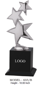 Trophée Étoile en Métal Plaqué Modèle 603 A B C Durable avec Base en Bois Noir pour Gravure de Logo – Idéal Sports et Jeux - Product Image 5